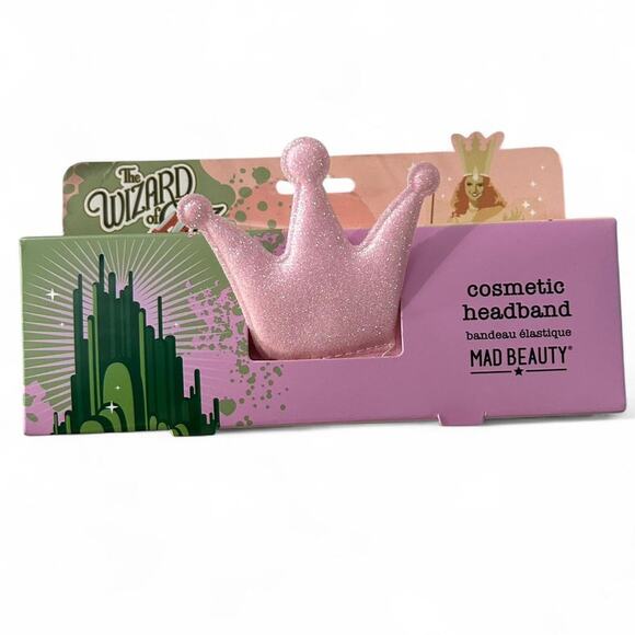 Wicked For Good Glinda Witch Pink Faux Fur Glitter Crown Spa Cosmetic Headband - Picture 1 of 2